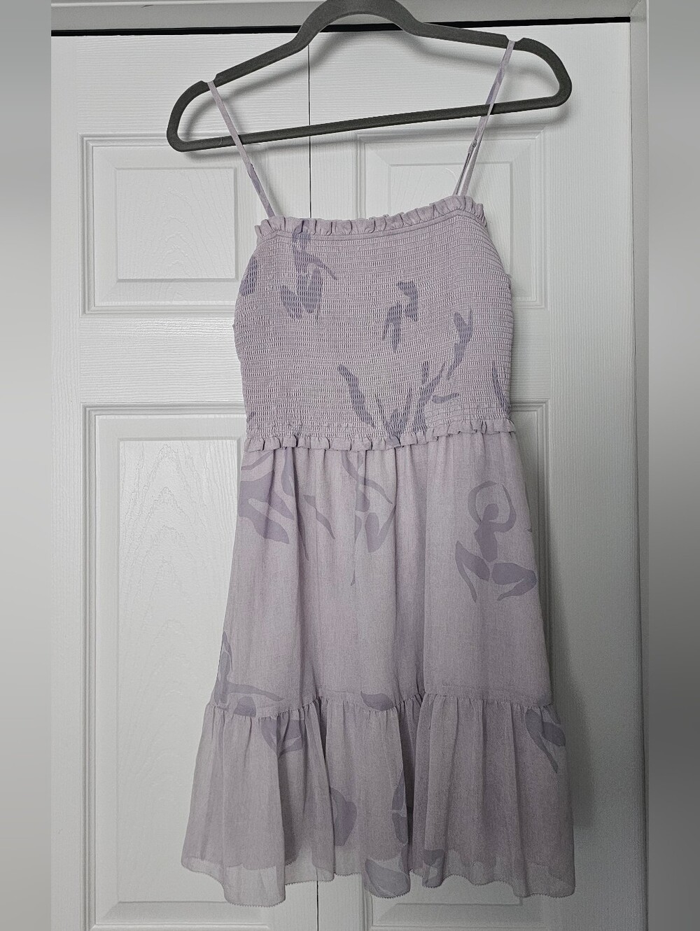 Wilfred Lavender Smocked Tiered Sundress with Floral Print
